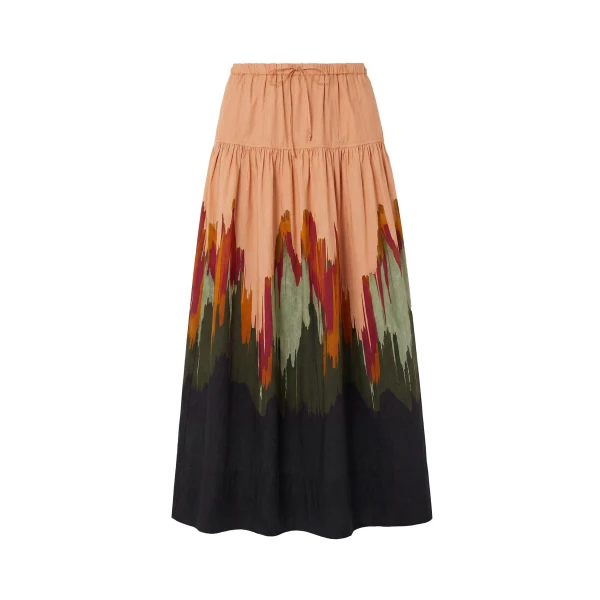 Theodora Cotton Skirt in Agate