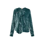 ulla johnson vesa long sleeve velvet bow blouse
