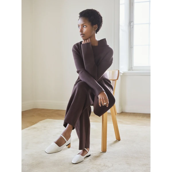 ATP Atelier Petina in Linen Mary Jane Flats Ivory