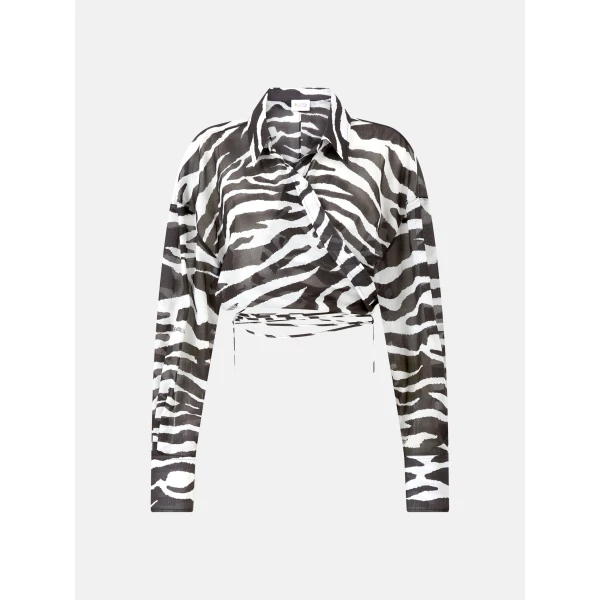 White and black blouse