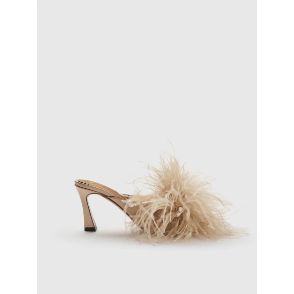 ATP Atelier Ziano in Cipria Feather Mules