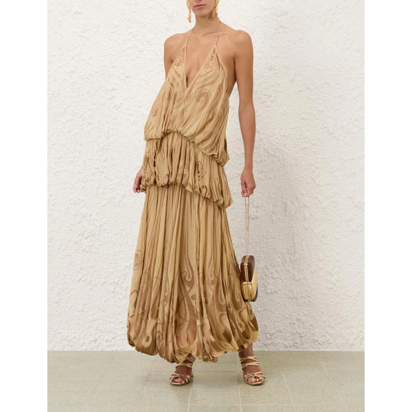 Zimmermann Momentum Burnout Bubble Slip Dress, view 2