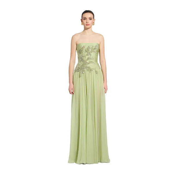 Zuhair Murad Chiffon Strapless Dress - Dresses - Lebanese Haute Couture and Evening Gowns at Coveti