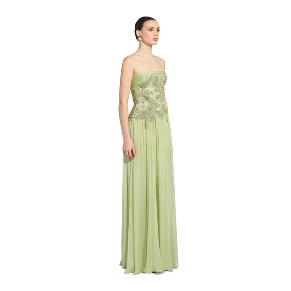 Zuhair Murad Chiffon Strapless Dress - Dresses - Lebanese Haute Couture and Evening Gowns at Coveti