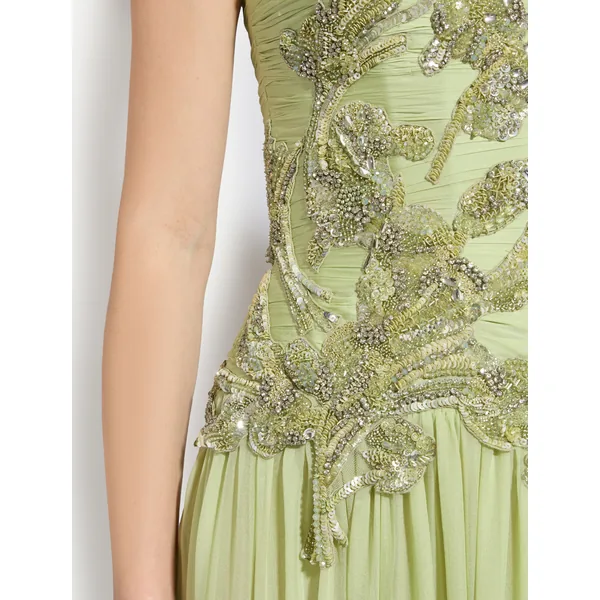 Zuhair Murad Chiffon Strapless Dress - Dresses - Lebanese Haute Couture and Evening Gowns at Coveti