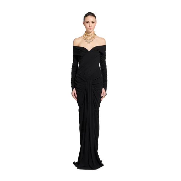 Zuhair Murad Draped Off-Shoulder Dress - Dresses - Lebanese Haute Couture and Evening Gowns at Coveti