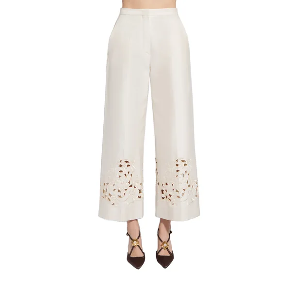Zuhair Murad Flower Embroidered Trousers - Pants - Lebanese Haute Couture and Evening Gowns at Coveti