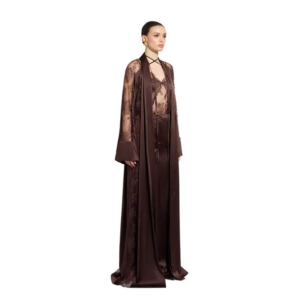Zuhair Murad Lace & Satin Coat - Coats - Lebanese Haute Couture and Evening Gowns at Coveti
