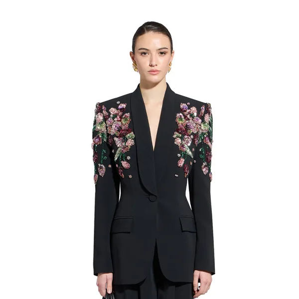 Zuhair Murad Multicolor Cady Jacket - Jackets - Lebanese Haute Couture and Evening Gowns at Coveti