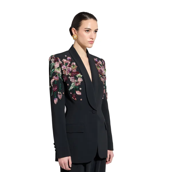 Zuhair Murad Multicolor Cady Jacket - Jackets - Lebanese Haute Couture and Evening Gowns at Coveti