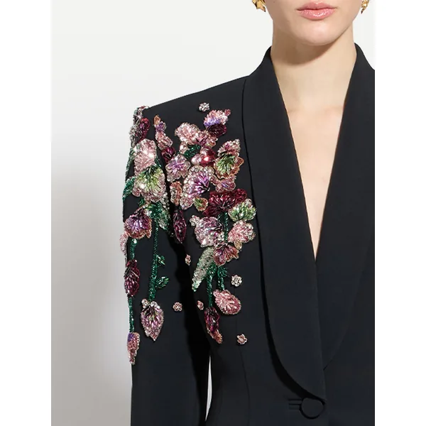 Zuhair Murad Multicolor Cady Jacket - Jackets - Lebanese Haute Couture and Evening Gowns at Coveti
