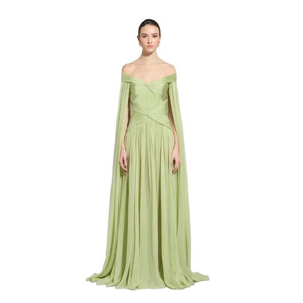Zuhair Murad Off-Shoulder Draped Dress - Dresses - Lebanese Haute Couture and Evening Gowns at Coveti