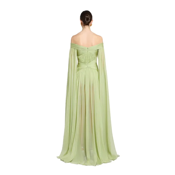 Zuhair Murad Off-Shoulder Draped Dress - Dresses - Lebanese Haute Couture and Evening Gowns at Coveti