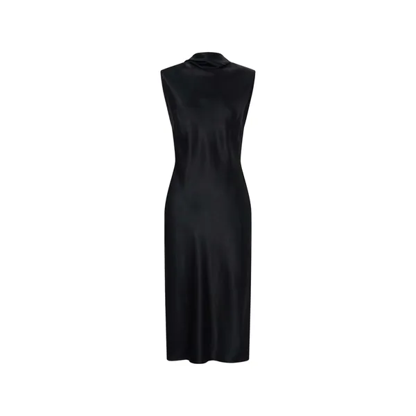 High Neck Sheath Dress Black