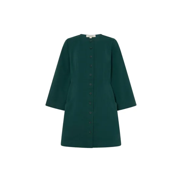 Seam Detail Twill Dress Neptune Green