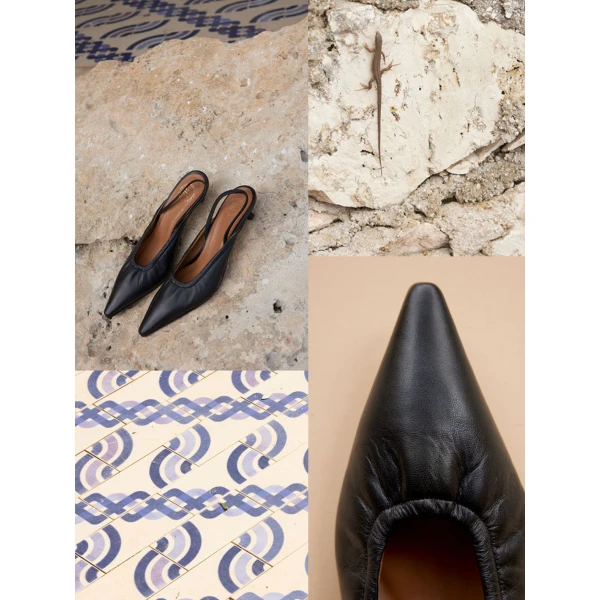 Black ATP Atelier slingbacks