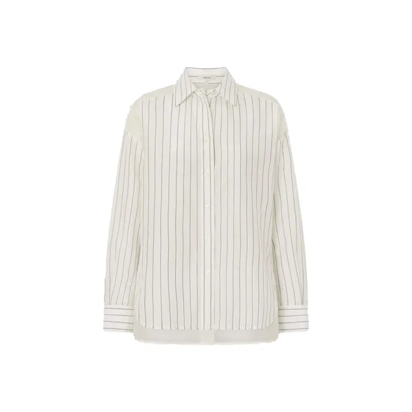 Panelled Pinstripe Shirt Antique White