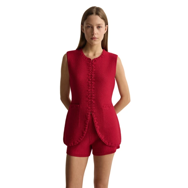 Posse Harlan Vest in Red, Tops in Red, view 2