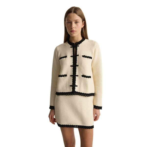 Posse Hattie Jacket in Cream Black, Jackets in Multicolour, view 2