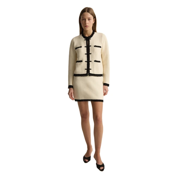 Posse Hattie Jacket in Cream Black, Jackets in Multicolour, view 3