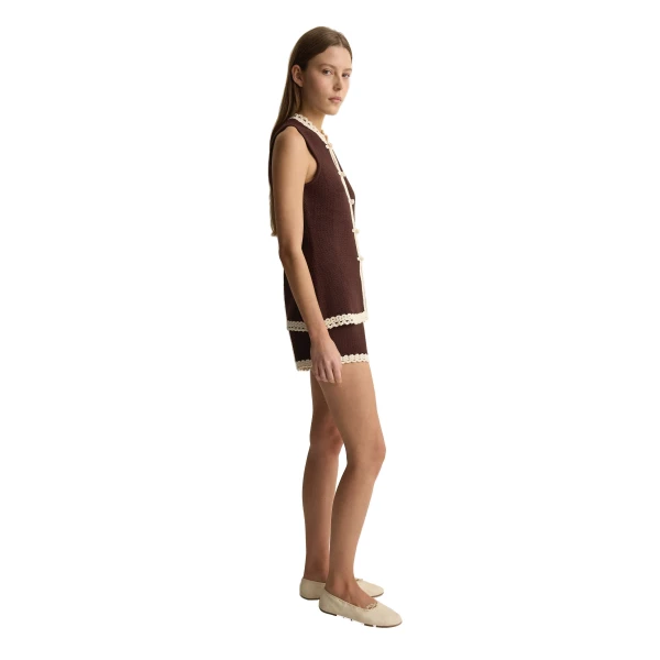 Posse Hattie Vest in Chocolate Cream, Tops in Multicolour, view 4