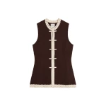 Posse Hattie Vest in Chocolate Cream, Tops in Multicolour