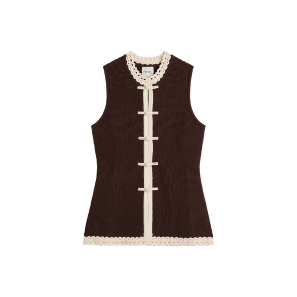Hattie Vest in Chocolate Cream