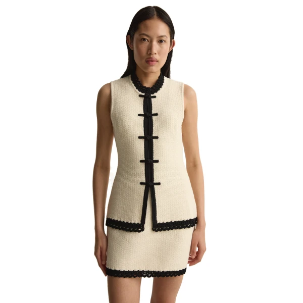 Posse Hattie Vest in Cream Black, Tops in Multicolour, view 2