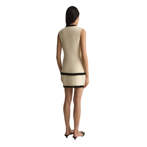 Posse Hattie Vest in Cream Black, Tops in Multicolour, view 5