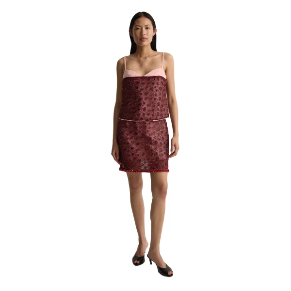 Posse Sofia Cami in Wine, Tops in Red, view 3