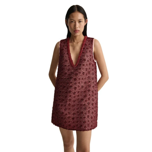 Posse Sofia Mini Dress in Wine, Dresses in Red, view 2