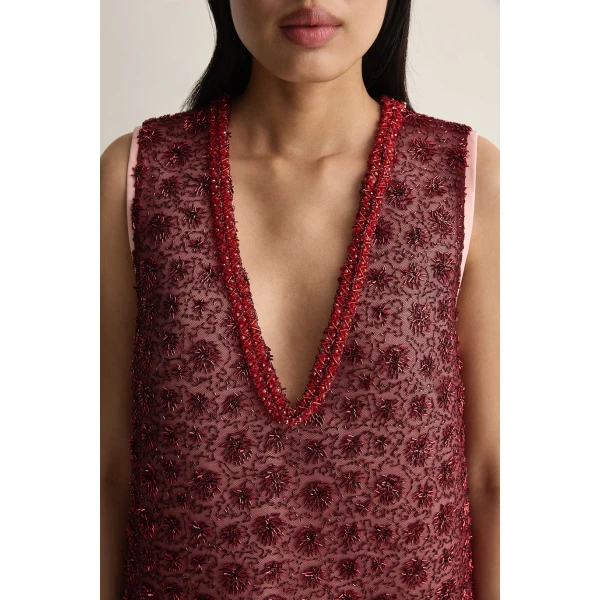 Posse Sofia Mini Dress in Wine, Dresses in Red, view 4