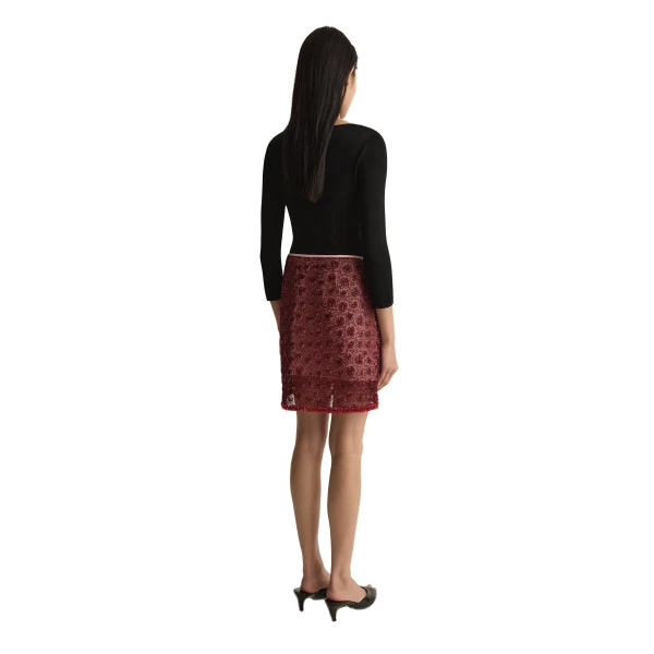 Posse Sofia Mini Skirt in Wine, Skirts in Red, view 5