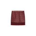 Posse Sofia Mini Skirt in Wine, Skirts in Red