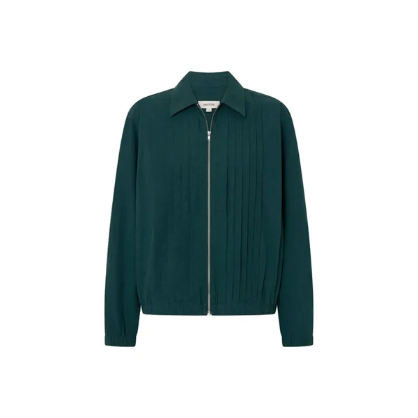Pleated Bomber Shirt Neptune Green