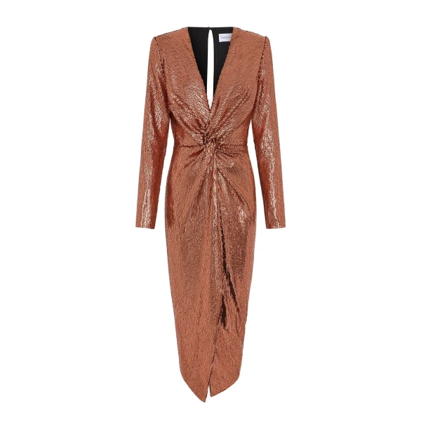Vesta Midi Dress in Copper