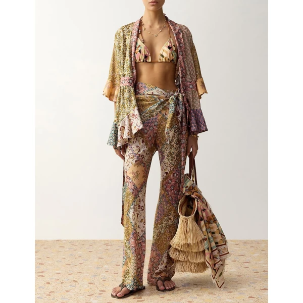 Zimmermann Fairlight Bias Pant in Multicolour, view 2
