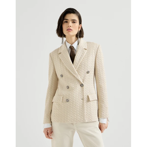 Sparkling knit blazer with monili