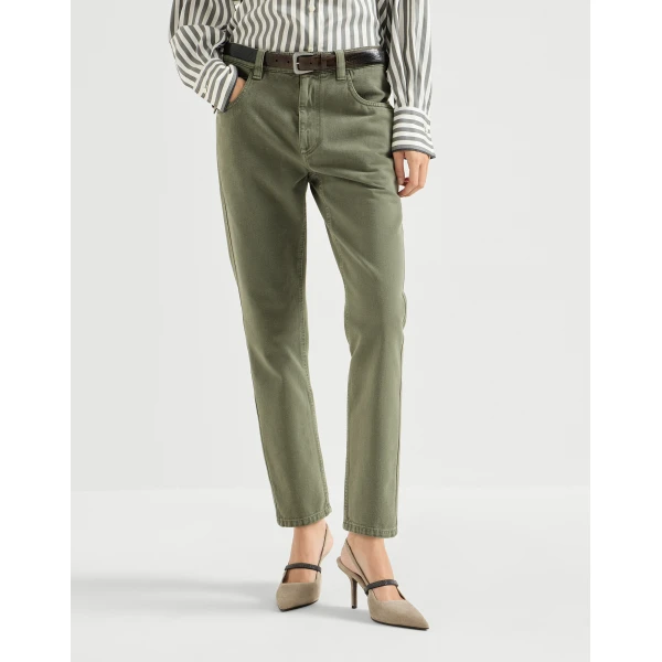 Straight five-pocket trousers