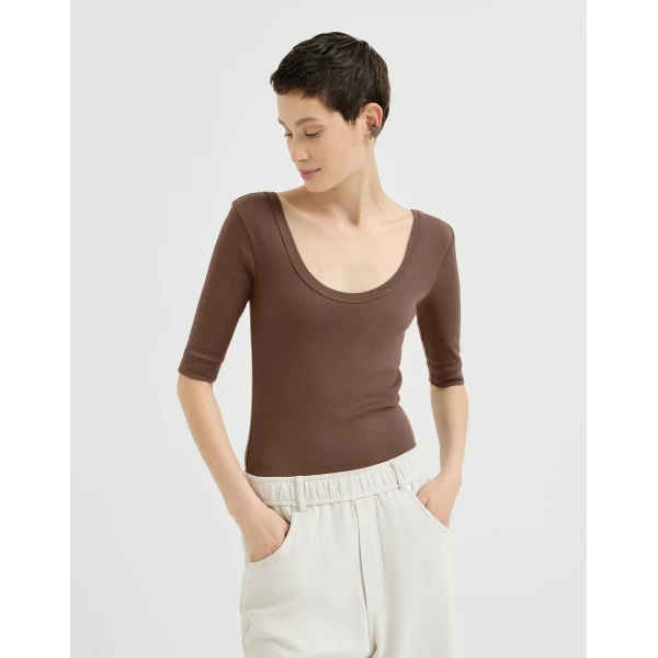 Ribbed jersey T-shirt