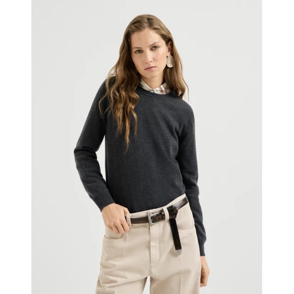 Cashmere sweater with monili