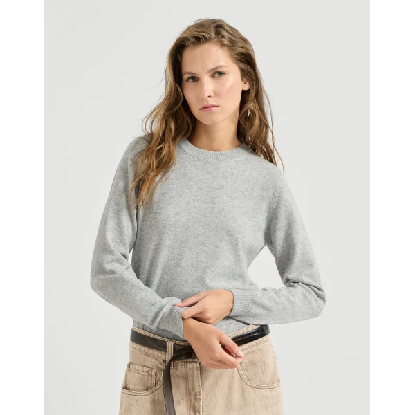 Cashmere sweater with monili
