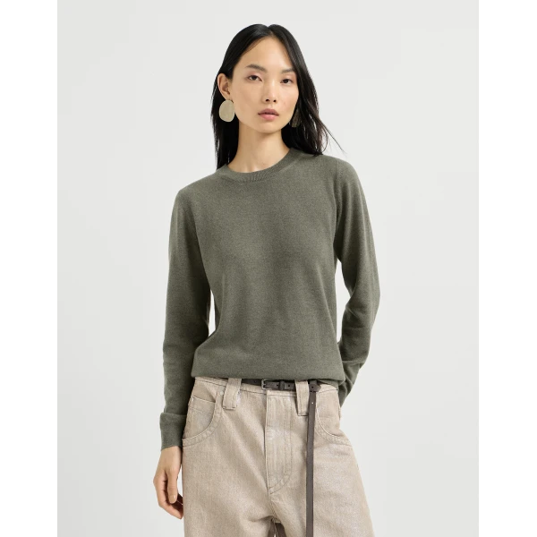 Cashmere sweater with monili
