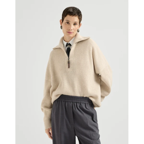 Cashmere sweater with monili
