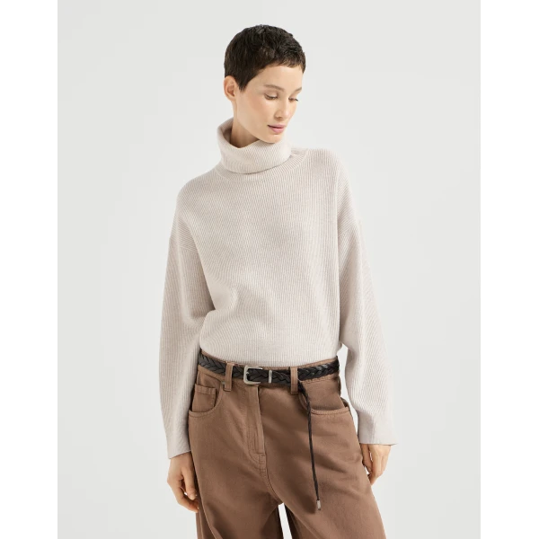 Ribbed turtleneck sweater