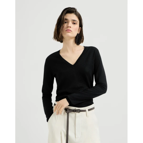 Sparkling cashmere and silk sweater