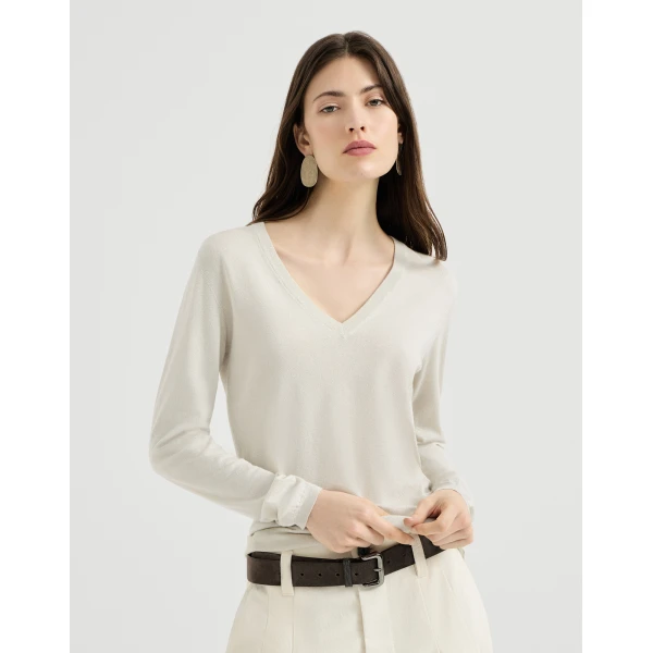Sparkling cashmere and silk sweater