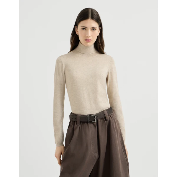 Cashmere and silk turtleneck sweater