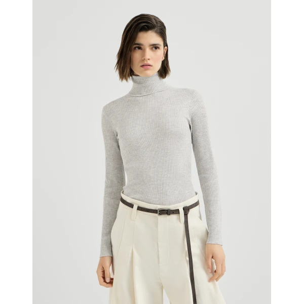 Cashmere and silk turtleneck sweater