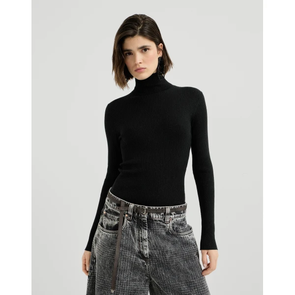 Cashmere and silk turtleneck sweater